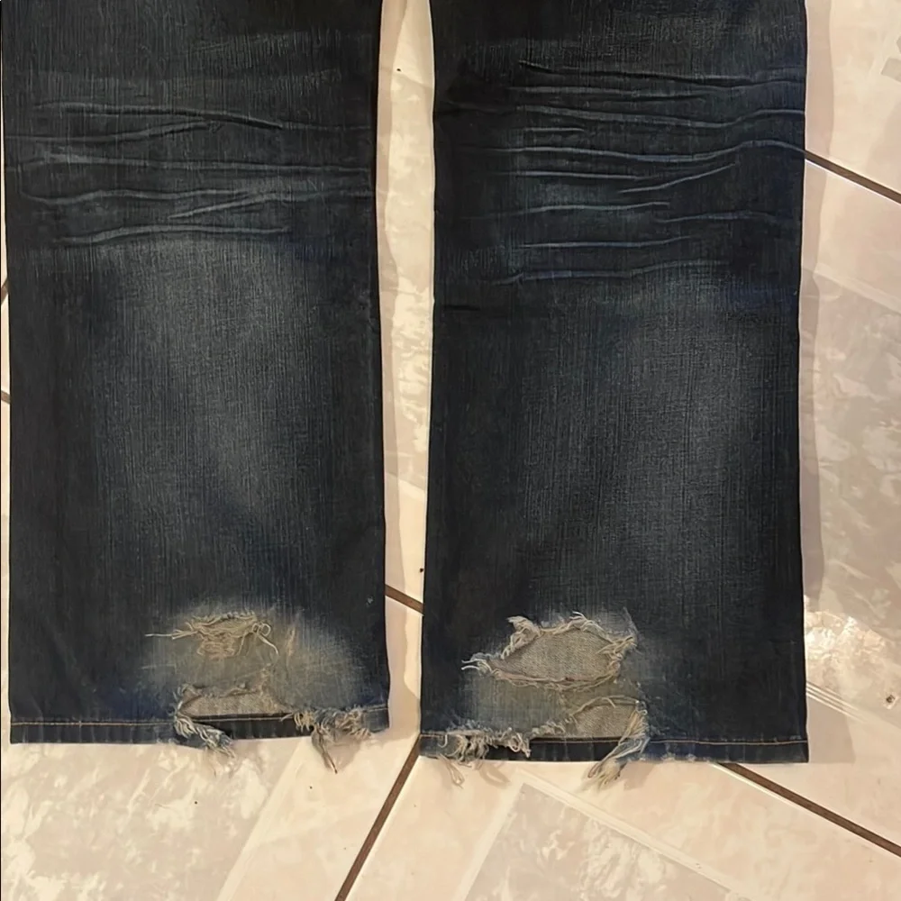 XY XRAY Blue Straight-Leg Jeans with Vintage Fading